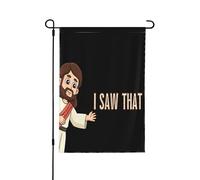 Ho visto quel divertente Gesù cristiano Dio Cristo Croce 2024 Solo bandiera da giardino di dimensioni doppie 28"X40" bandiera da giardino decorazione per la casa all'aperto cartello per la casa