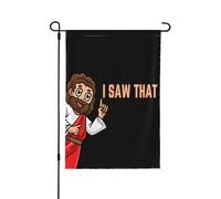 Ho visto quel divertente Gesù cristiano Dio Cristo Croce 2024 Solo bandiera da giardino di dimensioni doppie 12,5"X18" Bandiera da giardino Decorazione per la casa all'aperto Cartello per la casa