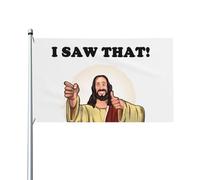 Ho visto quella bandiera 3x5 divertente Gesù cristiano Dio Cristo Croce 2024 Solo bandiera 3x5 piedi striscione per veranda esterno interno cortile prato decorazione appesa striscione cartello da gi