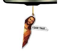 Ho visto quell'ornamento di Gesù - Ciondolo religioso in acrilico, ciondolo di benedizione della fede | Decorazione da appendere trasparente con umorismo cristiano, ornamento di Gesù a figura piatta t