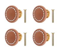 HO2NLE 4 Pezzi Pomelli per Mobili in Legno Corteccia Marrone Rotonda Pomelli Per Mobili Bambini per la Armadi, Cassetti, Cucina, Soggiorno, Stanza dei Bambini