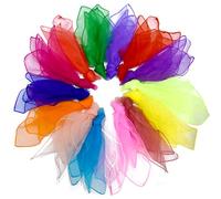 HoaaiGo 15 Pezzi Foulard Donna 60×60 cm Multicolore Sciarpa Donna Quadrato Foulard da Giocoleria Sciarpa da Ballo Rosso, Viola, Arancione, Blu, Verde, Rosa, Giallo, ecc.