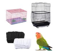 HoAhaMay 2 Pezzi Universale Copri Gabbia per Uccelli, Gabbia per Uccelli Ventilare Copertura Antipolvere, Raccoglitore di Semi per Gabbia, per Pappagalli, Ara, Gabbie Quadrate Rotonde(bianco/nero)