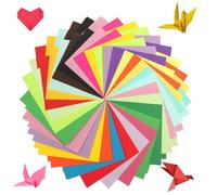 HoAhaMay 200 fogli origami, 20 x 20 cm quadrato pieghevole a colori, origami dai colori vivaci, adatto per progetti di arte fai da te e artigianato, scuole, bambini e adulti (20 colori)