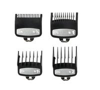 HoAhaMay 4 Pezzi Pettine Limite per Tagliacapelli,Pettini Guide per Tagliacapelli,Pettine Protettivo Tagliacapelli,Set di Pettini Scorrevoli Professionale Compatibile con Wahl (nero)