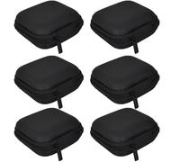 HoAhaMay 6 pcs Custodia portatile per cuffie, mini organizer in EVA, guscio rigido con cerniera e custodia interna in rete per cuffie/auricolare Bluetooth/piccoli oggetti/cavo di ricarica/chiavi(nero)