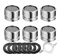 HoAhaMay 6 pezzi Aeratore per rubinetto modello M24 e 1 chiave cromata, filtro aeratore per rubinetto, raccordo per rubinetto con filtro in acciaio inox e ABS,Rompigetto