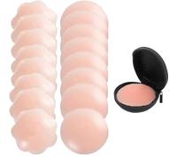 HoAhaMay 8 Paia di paracapezzoli in Silicone, Cuscinetti autoadesivi riutilizzabili per capezzoli Rotondi e a Petalo, Patch Invisibili Impermeabili per Il Seno, paracapezzoli Super Morbidi per Donne