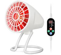 Hoakya Lampada Termica a Infrarossi, 150W Rossa Riscaldanti, Luce a Infrarossi con 3 Livelli di Temperatura e Funzione Timer & Inclinazione a 90°, Lampada Riscaldante