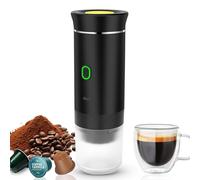 Hoapin Macchina Caffè Espresso Portatile 60 ML 3 in 1, Piccole Capsule, Grandi Capsule, Caffè Macinato, Caffettiera Portatile per Ufficio Casa