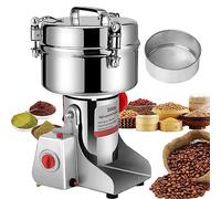 Hoapin Mulino per Cereali 2000g Macinacaffè Elettrico in Acciaio Inox Grinder per Cereali Elettrico 4000W Macinatutto per Spezie Erbe Caffè