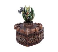 Hoard Defender Box Dragon Trinket Box 10.5cm - Fantasy Shield Storage Box (Green