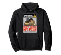 Hoarder Warning Sign Dont Touch My Pile Vintage Collector Felpa con Cappuccio