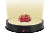 HOARLICN Piatto girevole elettrico, girevole a 360°, con luce a LED, per gioielli, espositore da 42 cm, 50 kg, piatto girevole automatico con telecomando, per fotografia