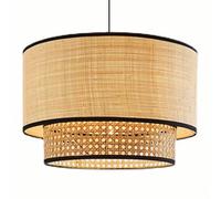 HOAYCNYJ Lampada A Sospensione Europea In Rattan, Lampada A Sospensione Per Camera Da Letto Con Attacco E26, Lampadario Da Pranzo A 1 Testa, Lanterne Con Paralume In Rattan Intrecciato A Mano