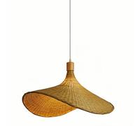 HOAYCNYJ Lampada A Sospensione In Bambù, Lampada A Sospensione In Paglia Lavorata A Mano, Lampadario In Stile Cinese Per Sala Da Tè, Apparecchi Di Illuminazione Da Soffitto In Bambù Per Scale