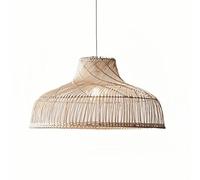 HOAYCNYJ Lampada A Sospensione In Rattan Del Sud-est Asiatico, Paralume In Vimini Fatto A Mano, Illuminazione Decorativa Per Ristoranti Con Attacco E26, Lampada A Sospensione Soffitto Semplice E Retrò