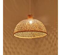HOAYCNYJ Lampada A Sospensione In Rattan Intrecciato A Mano, Lampadario Cinese Retrò Semplice, Paralume Artistico E Creativo Da 15,7 Pollici, Lampade A Sospensione Personalizzate Per Soggiorno