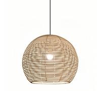 HOAYCNYJ Lampada A Sospensione Semplice, Lampadario In Rattan Per Soggiorno, Camera Da Letto E Studio, Illuminazione Decorativa, Paralume Rotondo Nordico In Vimini Lavorato A Mano, Lampada Da Soffitto
