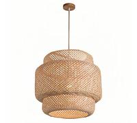 HOAYCNYJ Lampadario Nordico In Bambù Intrecciato, Lampada A Sospensione In Stile Pastorale In Bambù, Paralume Semplice E Creativo Per Lanterna B&B, Lampada A Sospensione Da Soffitto Per Camera Da Lett