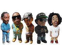 HOAZIACEHN Ornamento in Resina Rapper, Decorazione da Giardino/casa, Decorazione della Leggenda commemorativa in Resina Hip Hop East Coast Rap God Decorazione, sculture in Resina (5PCS)