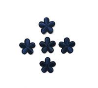 Hobbies and patch toppa termoadesiva 5 fiori blu notte scuro fiorellini blue margherite petali lotto bambina da stirare o cucire decorazione zaino felpa maglia borsa giacca jeans grembiule