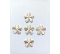 Hobbies and patch toppa termoadesiva 5 fiori color sabbia chiari fiorellini margherite petali lotto bambina da stirare o cucire decorazione zaino felpa maglia borsa giacca jeans grembiule