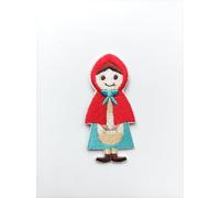 Hobbies and patch toppa termoadesiva cappuccetto rosso lupo nonna fiaba bambina da stirare o cucire decorazione zaino felpa maglia borsa giacca jeans grembiule