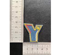 hobbies and patch toppa termoadesiva lettere alfabeto lettera colore blue tipo jeans da stirare o cucire decorazione grembiule gicca astuccio maglia zaino cappello bambino bambina (Y)