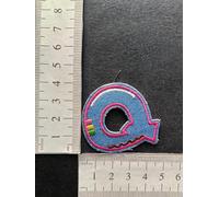 hobbies and patch toppa termoadesiva lettere alfabeto lettera colore blue tipo jeans da stirare o cucire decorazione grembiule gicca astuccio maglia zaino cappello bambino bambina (Q)