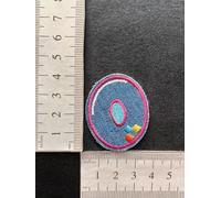 hobbies and patch toppa termoadesiva lettere alfabeto lettera colore blue tipo jeans da stirare o cucire decorazione grembiule gicca astuccio maglia zaino cappello bambino bambina (O)