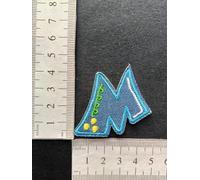 hobbies and patch toppa termoadesiva lettere alfabeto lettera colore blue tipo jeans da stirare o cucire decorazione grembiule gicca astuccio maglia zaino cappello bambino bambina (M)