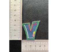 hobbies and patch toppa termoadesiva lettere alfabeto lettera colore blue tipo jeans da stirare o cucire decorazione grembiule gicca astuccio maglia zaino cappello bambino bambina (V)