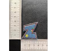 hobbies and patch toppa termoadesiva lettere alfabeto lettera colore blue tipo jeans da stirare o cucire decorazione grembiule gicca astuccio maglia zaino cappello bambino bambina (Z)