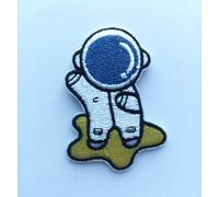 Hobbies and patch toppa termoadesiva ricamata astronauta in piedi sulla stella da stirare o cucire decorazione zaino felpa maglia borsa giacca jeans grembiule bambino