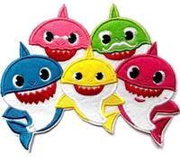 Hobbies and patch toppa termoadesiva ricamata baby shark piccoli squali da stirare o cucire decorazione zaino felpa maglia borsa giacca jeans applique