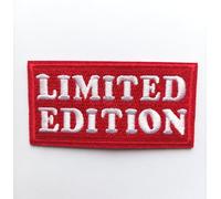Hobbies and patch toppa termoadesiva ricamata badge rosso e bianco edizione limitata limited edition da stirare o cucire decorazione zaino felpa maglia borsa giacca jeans applique adulto bambino