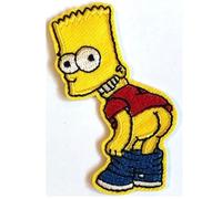Hobbies and patch toppa termoadesiva ricamata Bart giallo censurato famiglia vintage personaggio cartone animato da stirare o cucire decorazione zaino felpa maglia borsa giacca jeans applique