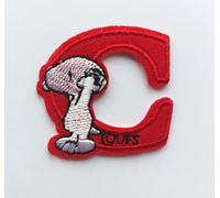 Hobbies and patch toppa termoadesiva ricamata cane bianco e nero lettera C cucire decorazione zaino felpa maglia borsa giacca jeans grembiule adulto bambino bambina