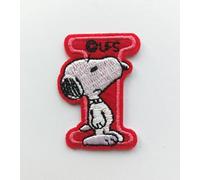 Hobbies and patch toppa termoadesiva ricamata cane bianco e nero lettera I cucire decorazione zaino felpa maglia borsa giacca jeans grembiule adulto bambino bambina