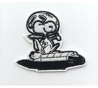 Hobbies and patch toppa termoadesiva ricamata cane peanuts astronauta astronave spaziale cucire decorazione zaino felpa maglia borsa giacca jeans grembiule adulto bambino bambina