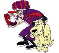 Hobbies and patch toppa termoadesiva ricamata corsa pazza dick dastardly muttley cartone animato vintage da stirare o cucire decorazione zaino felpa maglia borsa giacca jeans grembiule