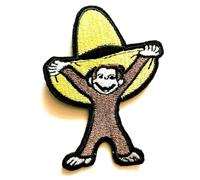 Hobbies and patch toppa termoadesiva ricamata Curioso come George scimmiottino cappello cartone animato badge da stirare o cucire decorazione zaino felpa maglia borsa giacca jeans applique