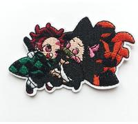 Hobbies and patch toppa termoadesiva ricamata Demon demone lama Kimetsu 2 personaggii insieme manga da stirare o cucire decorazione zaino felpa maglia borsa giacca jeans giubba uomo donna