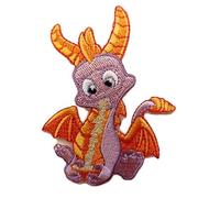 Hobbies and patch toppa termoadesiva ricamata dragone draghetto viola videogame protagonista da stirare o cucire decorazione zaino felpa maglia borsa giacca jeans grembiule
