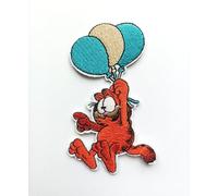 Hobbies and patch toppa termoadesiva ricamata gatto arancione con palloncini volante vintage da stirare o cucire decorazione zaino felpa maglia borsa giacca jeans grembiule astuccio bambino