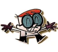 Hobbies and patch toppa termoadesiva ricamata laboratorio segreto personaggio scienziato genio cartone animato da stirare o cucire decorazione zaino felpa maglia borsa giacca jeans applique