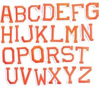 Hobbies and patch toppa termoadesiva ricamata lettere alfabeto arancione arancioni (5x4cm) da stirare o cucire decorazione zaino felpa maglia grembiule astuccio bambina bambino ABC (alfabeto completo)