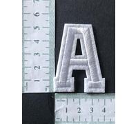 Hobbies and patch toppa termoadesiva ricamata lettere alfabeto bianche bianco bianca (misura 5x4cm) da stirare o cucire decorazione zaino felpa maglia ABCDEFGHILMNOPQRSTUVZWYJKX (lettera A)