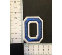 Hobbies and patch toppa termoadesiva ricamata lettere alfabeto blu blue (misura 5x4cm) da stirare o cucire decorazione zaino felpa maglia applique ABCDEFGHILMNOPQRSTUVZWYJKX (lettera O)